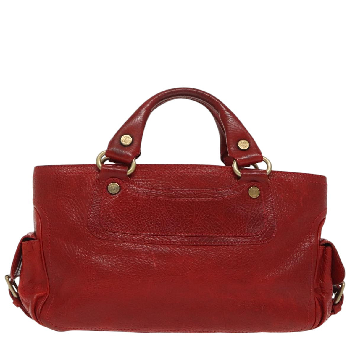 CELINE Hand Bag Leather Red Auth ep6470