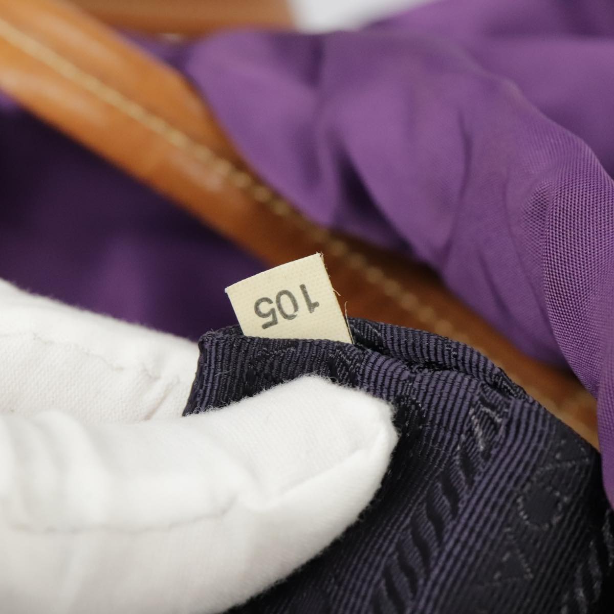 PRADA Tote Bag Nylon Purple Gold Auth ep6502