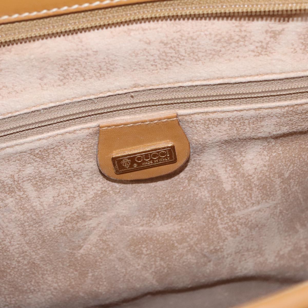 GUCCI Micro GG Canvas Hand Bag PVC Leather 2way Beige Auth ep6523