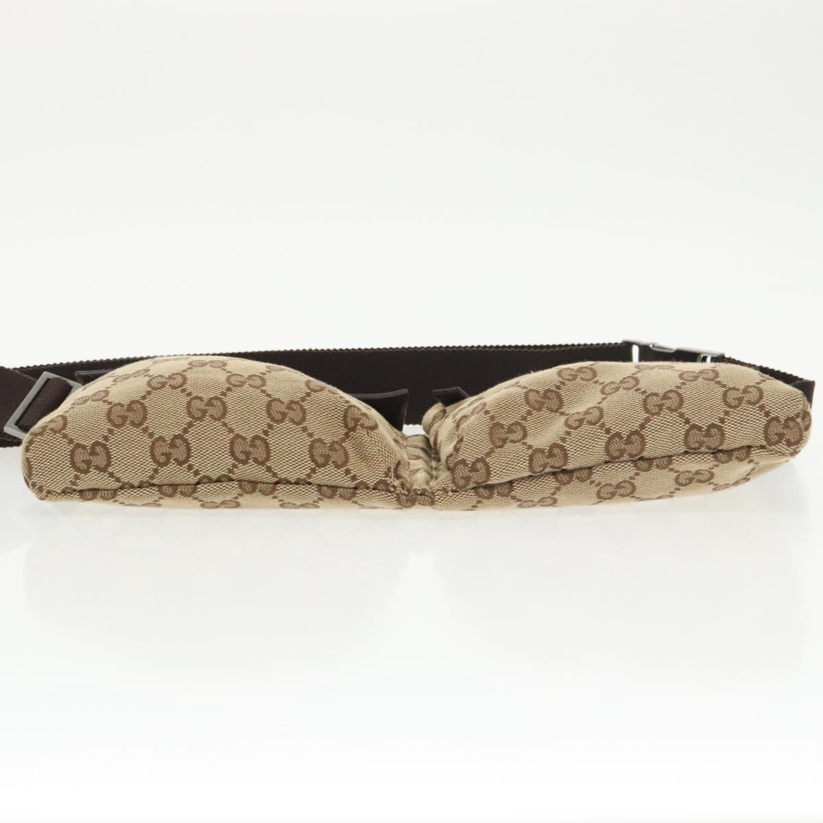 GUCCI GG Canvas Waist bag Beige Silver 28566 Auth ep6652