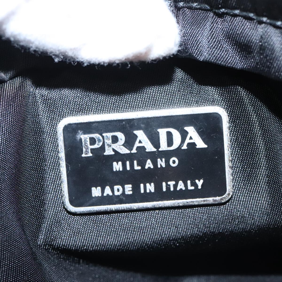 PRADA Body Bag Nylon Black Silver Auth ep6666