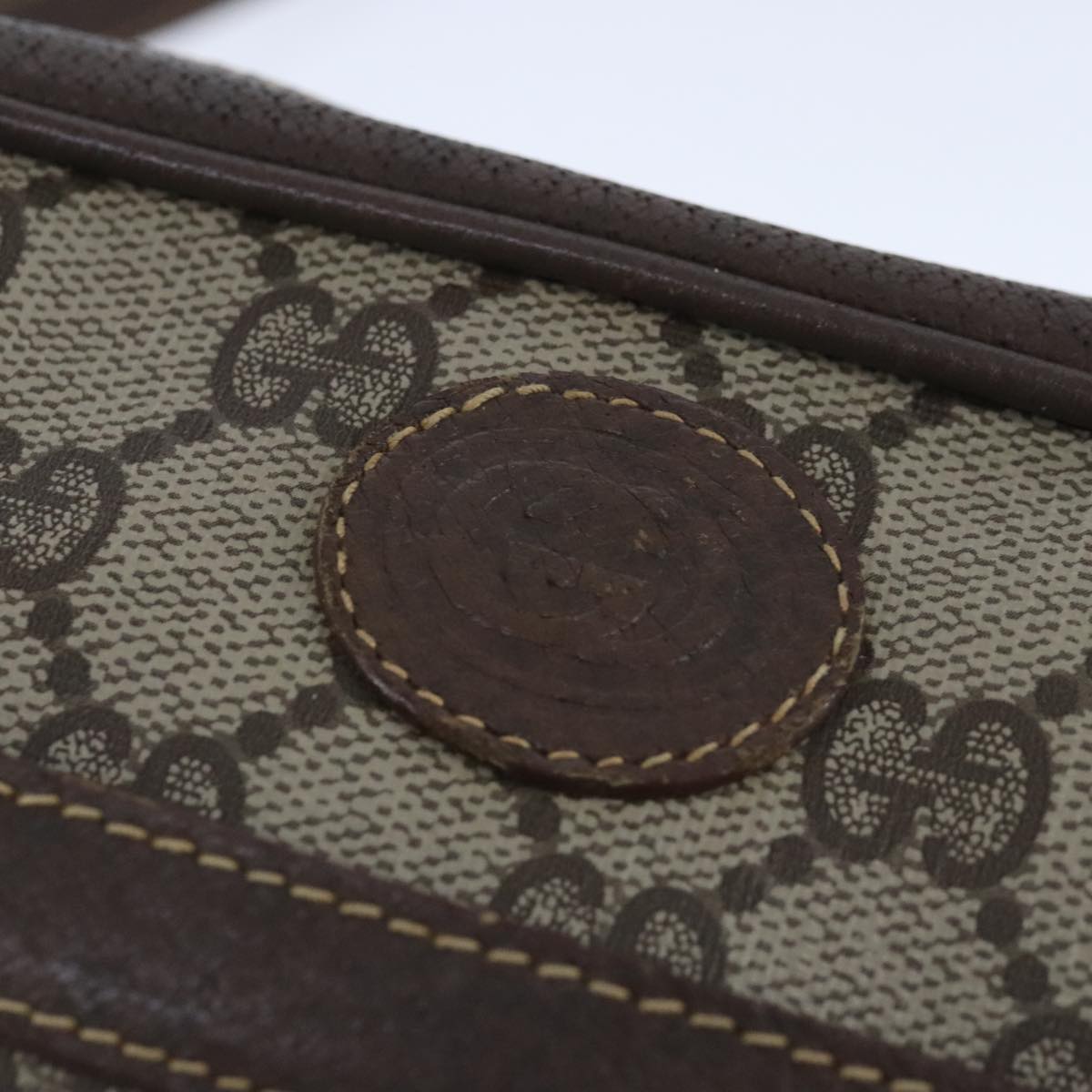 GUCCI GG Supreme Shoulder Bag PVC Leather Beige Auth ep6706
