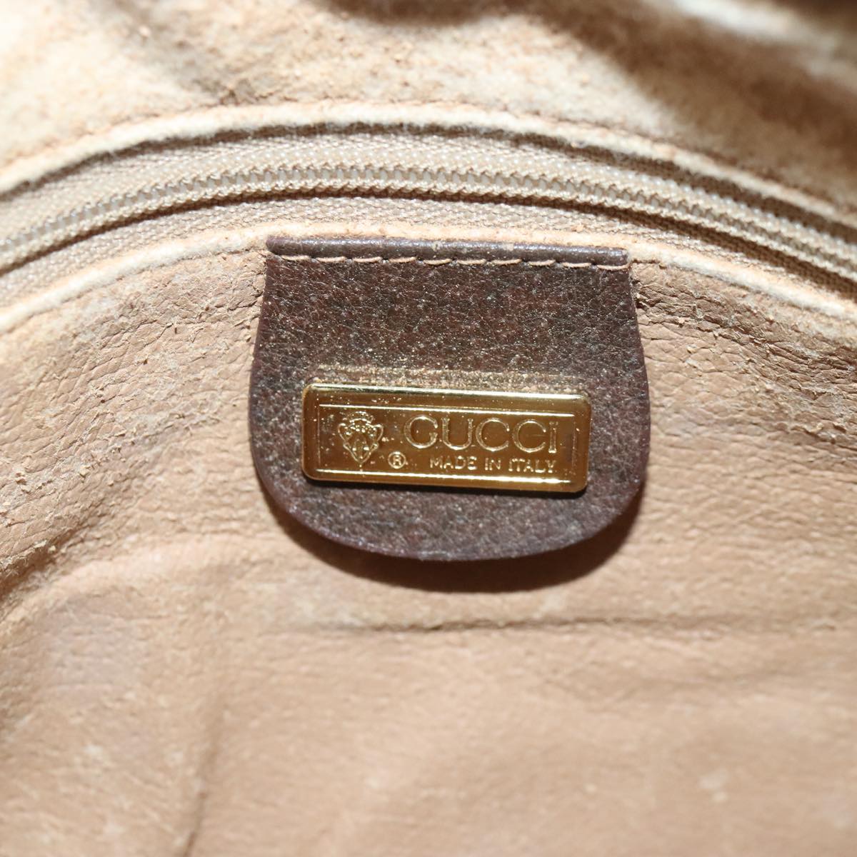GUCCI GG Supreme Shoulder Bag PVC Leather Beige Auth ep6706