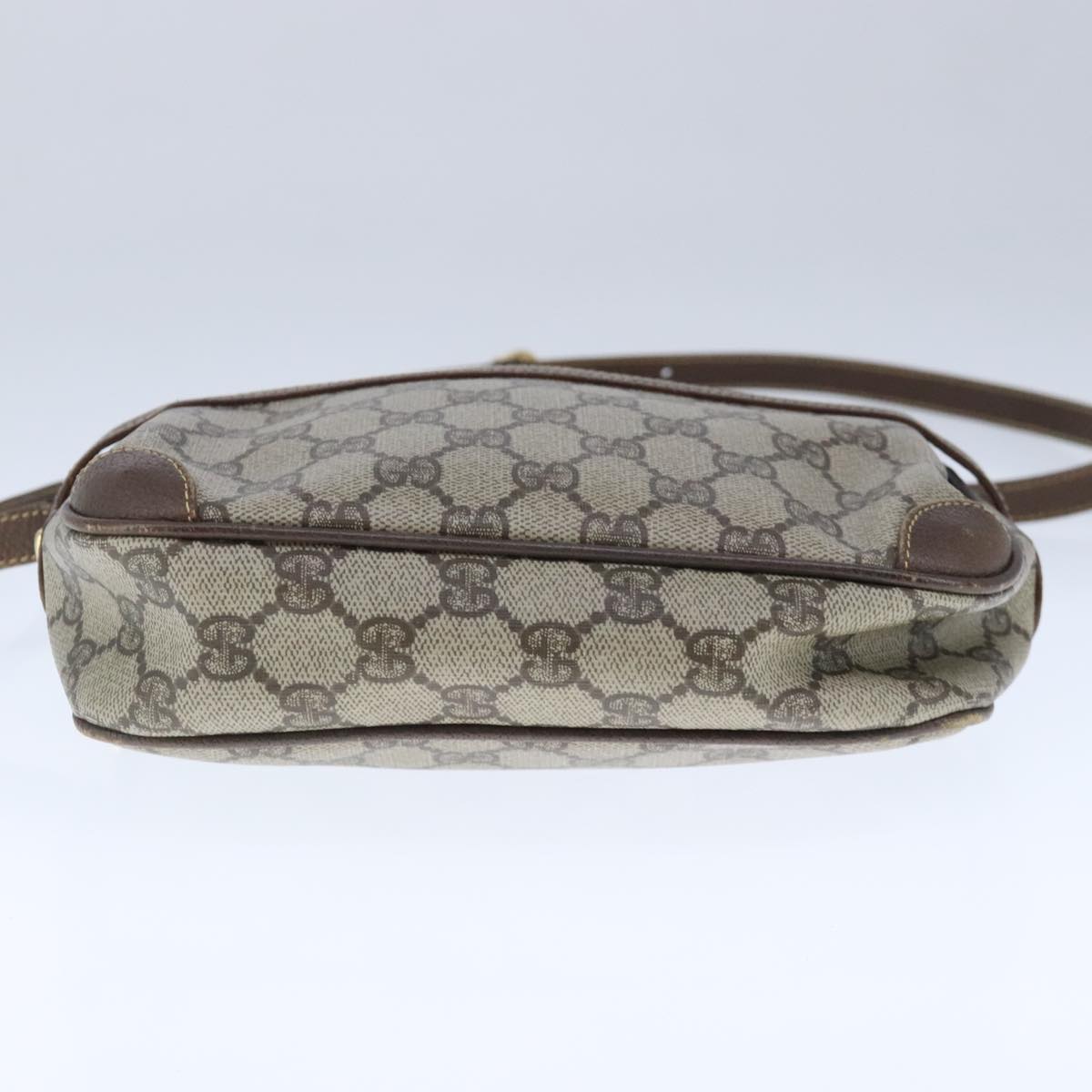 GUCCI GG Supreme Shoulder Bag PVC Leather Beige Auth ep6706