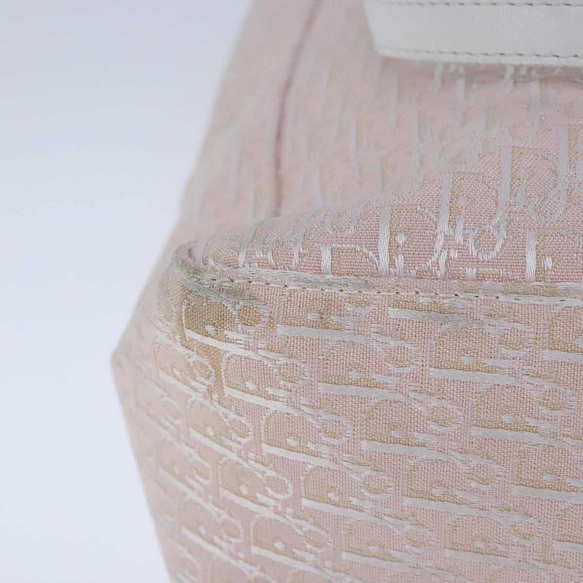 Christian Dior Trotter Canvas Tote Bag Pink Silver Auth ep6713