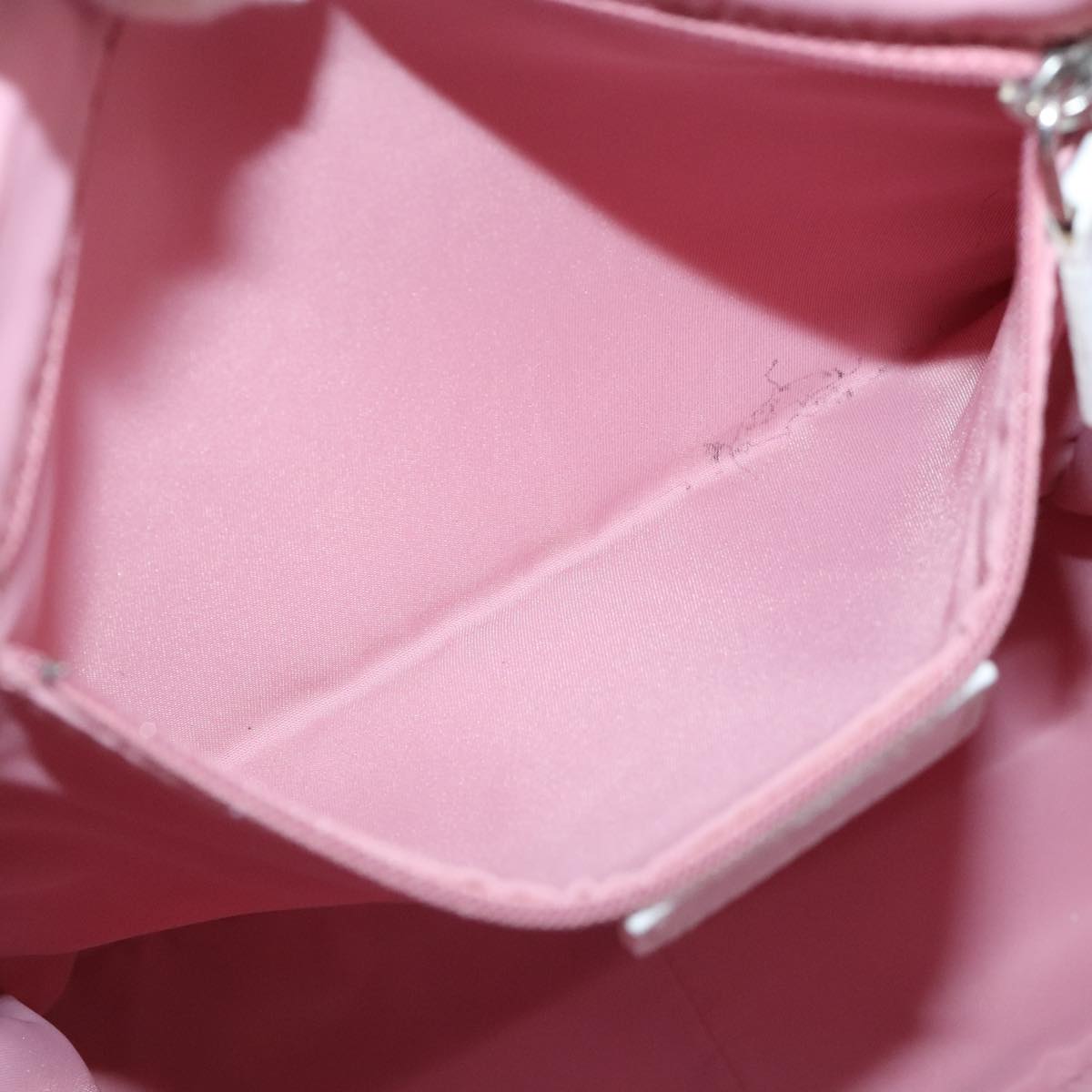 Christian Dior Trotter Canvas Tote Bag Pink Silver Auth ep6713