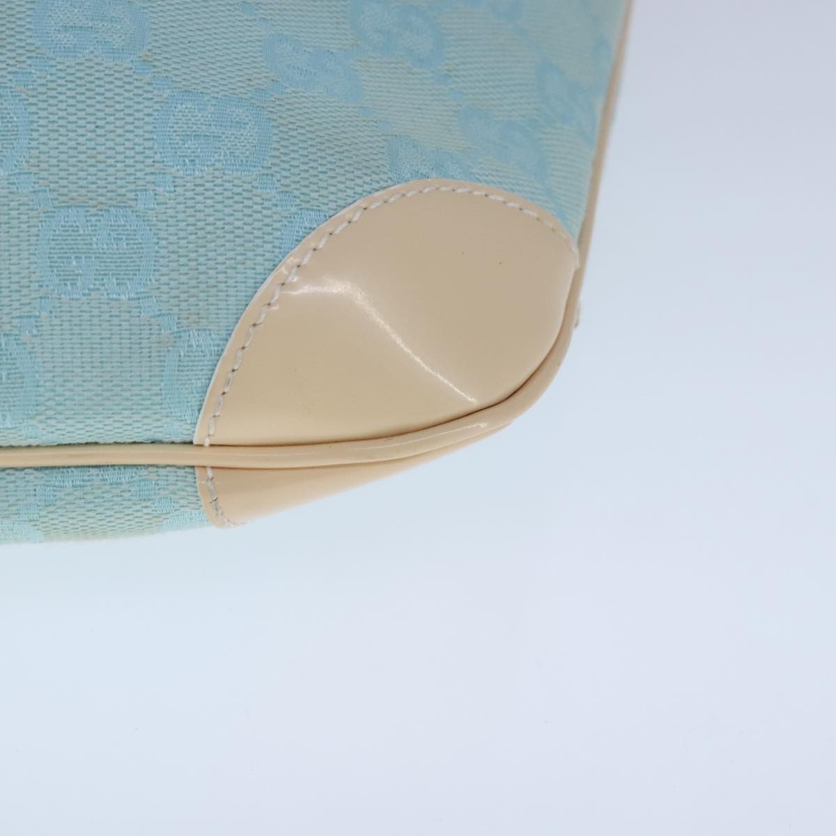 GUCCI GG Canvas Shoulder Bag Light Blue White Auth ep6725