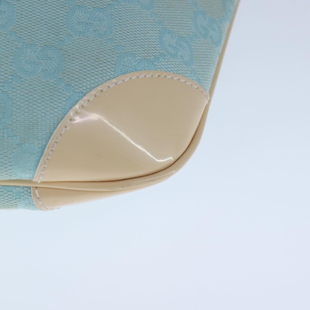 GUCCI GG Canvas Shoulder Bag Light Blue White Auth ep6725
