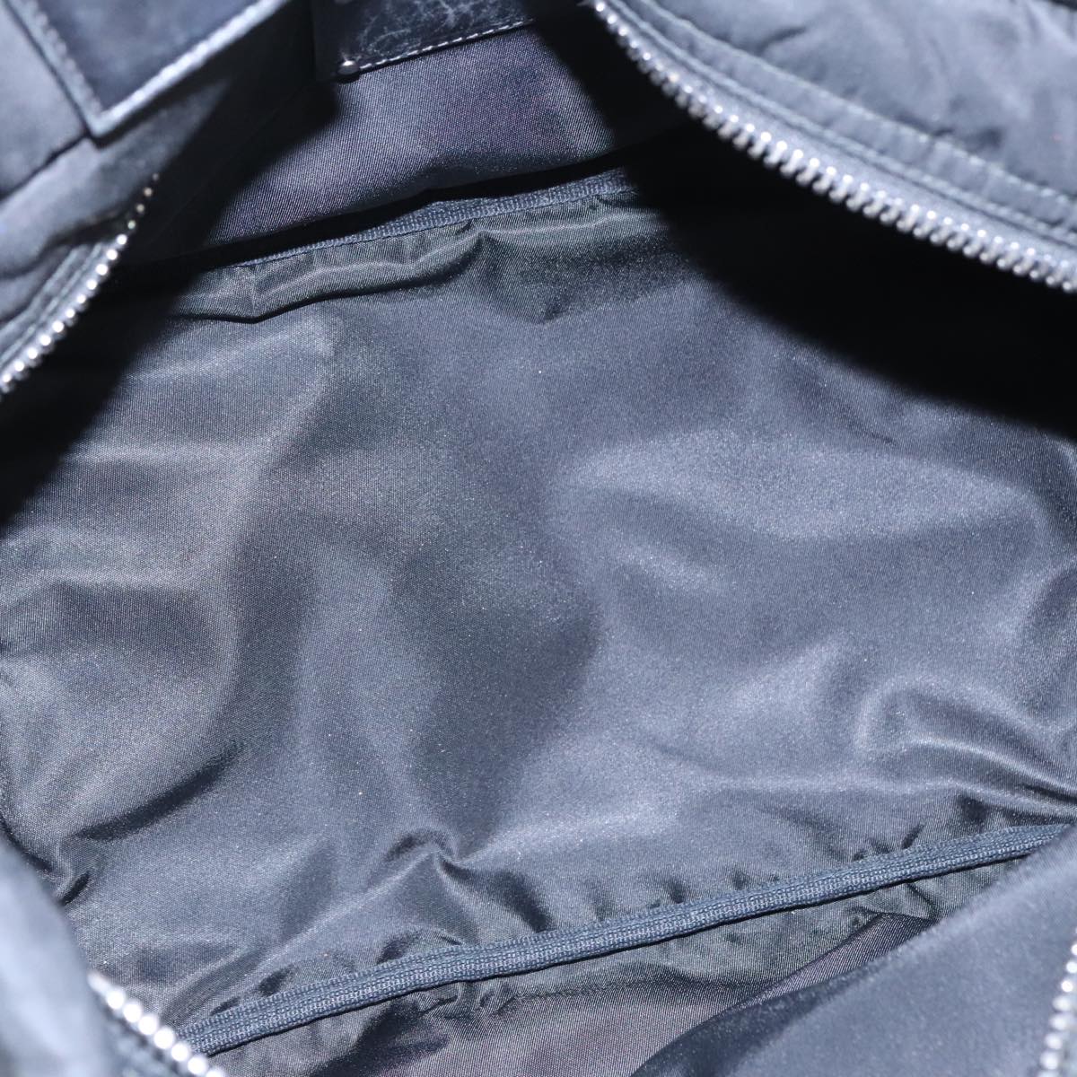 PRADA Hand Bag Nylon Navy Silver Auth ep6744