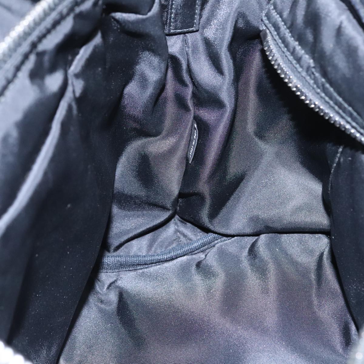 PRADA Hand Bag Nylon Navy Silver Auth ep6744