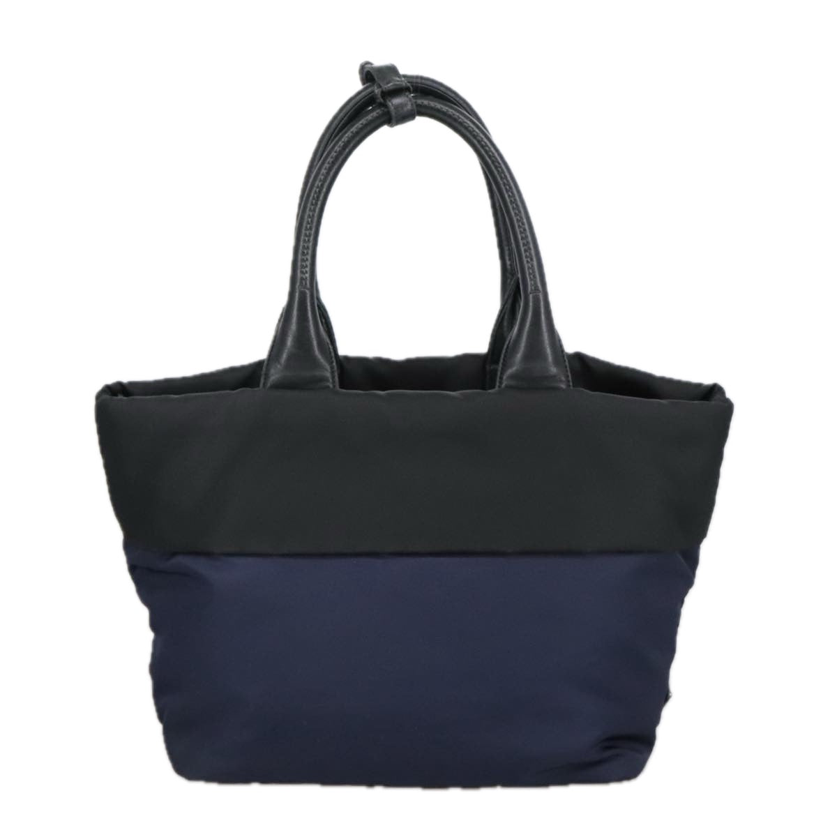 PRADA Hand Bag Nylon Navy Silver Auth ep6744
