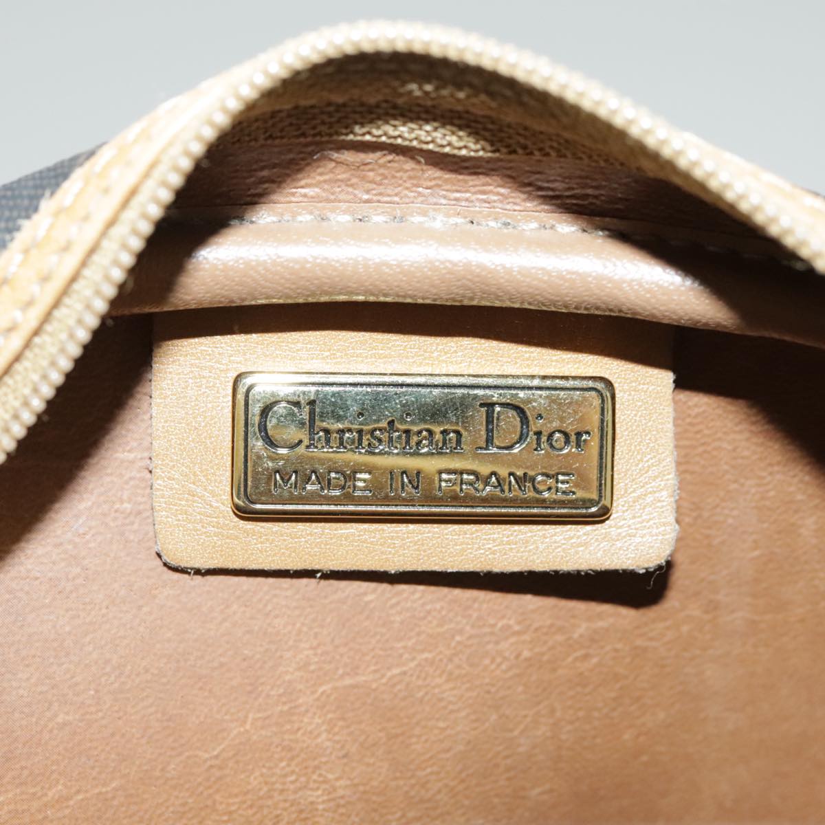 Christian Dior Honeycomb Canvas Shoulder Bag PVC Leather Black Auth ep6767