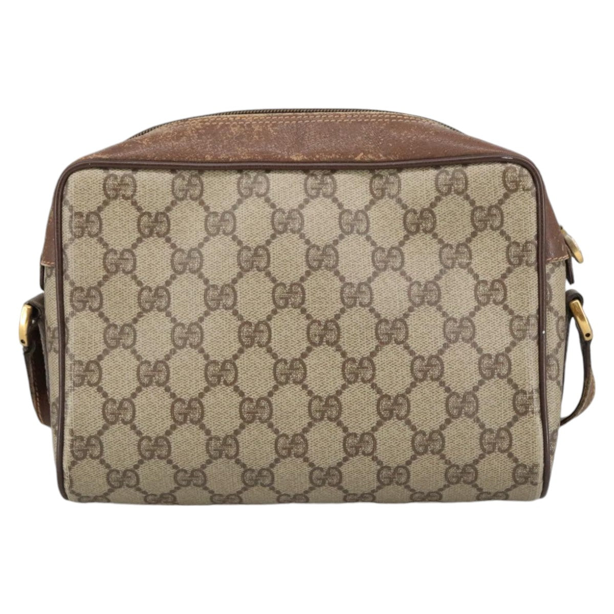 GUCCI GG Supreme Web Sherry Line Shoulder Bag PVC Beige Green Red Auth ep6771