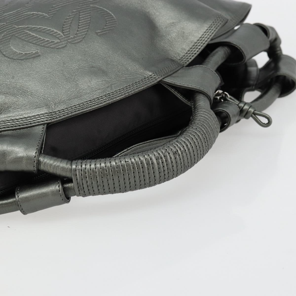 LOEWE Anagram Nappa Aire Hand Bag Leather Gunmetal Auth ep6842