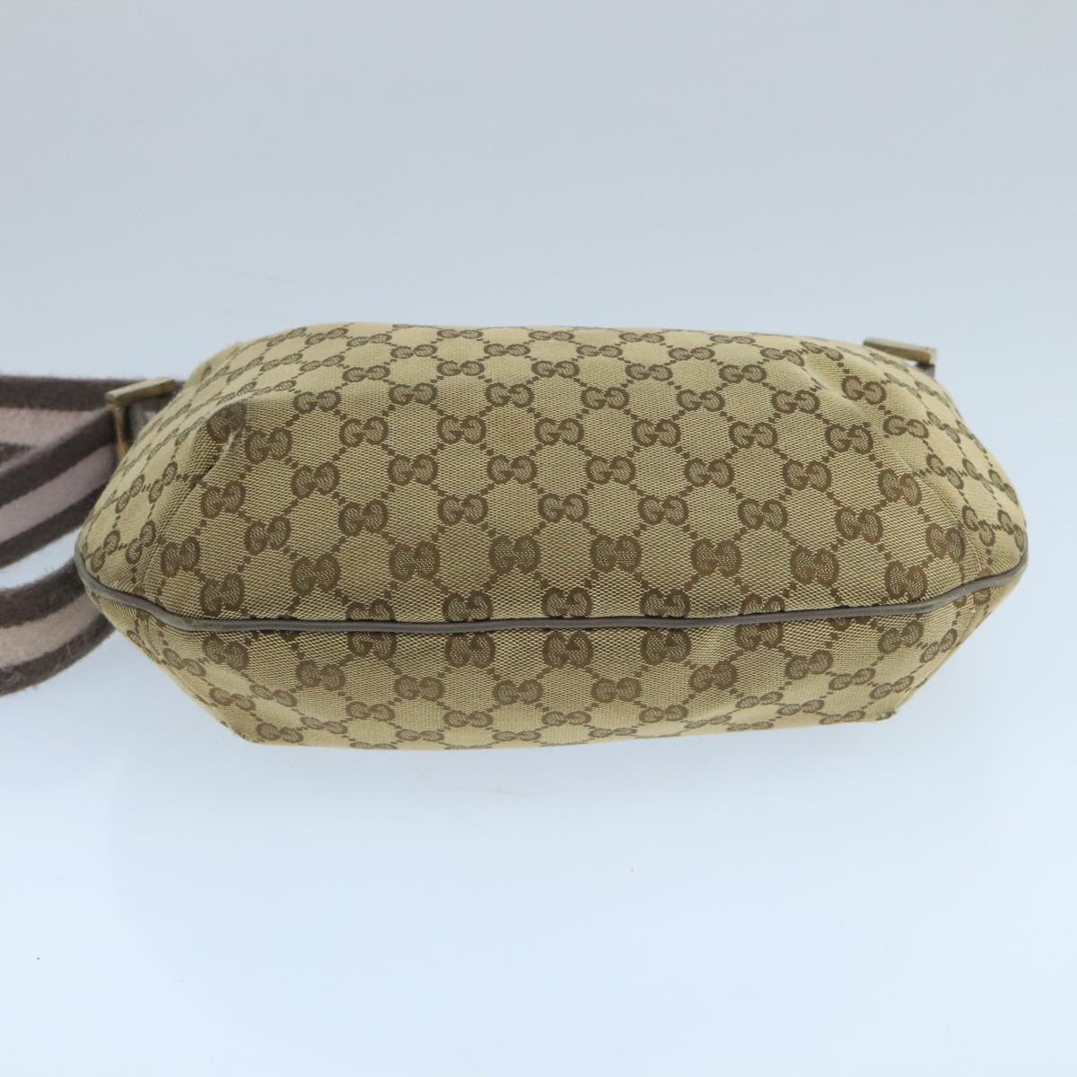 GUCCI Sherry Line GG Canvas Shoulder Bag Beige Gray pink 181092 Auth ep6891