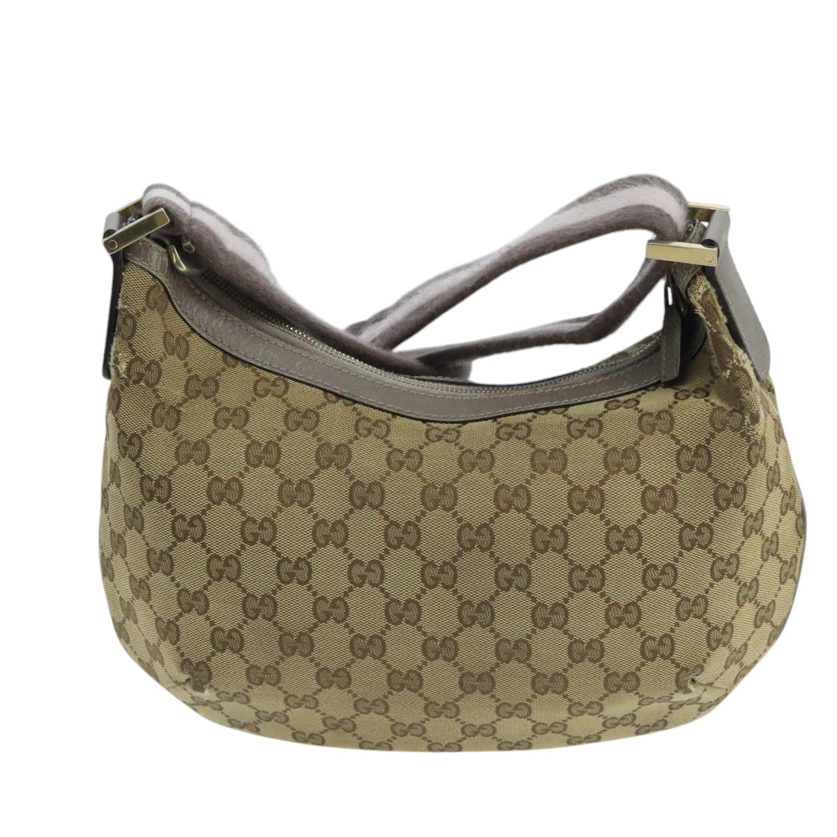 GUCCI Sherry Line GG Canvas Shoulder Bag Beige Gray pink 181092 Auth ep6891