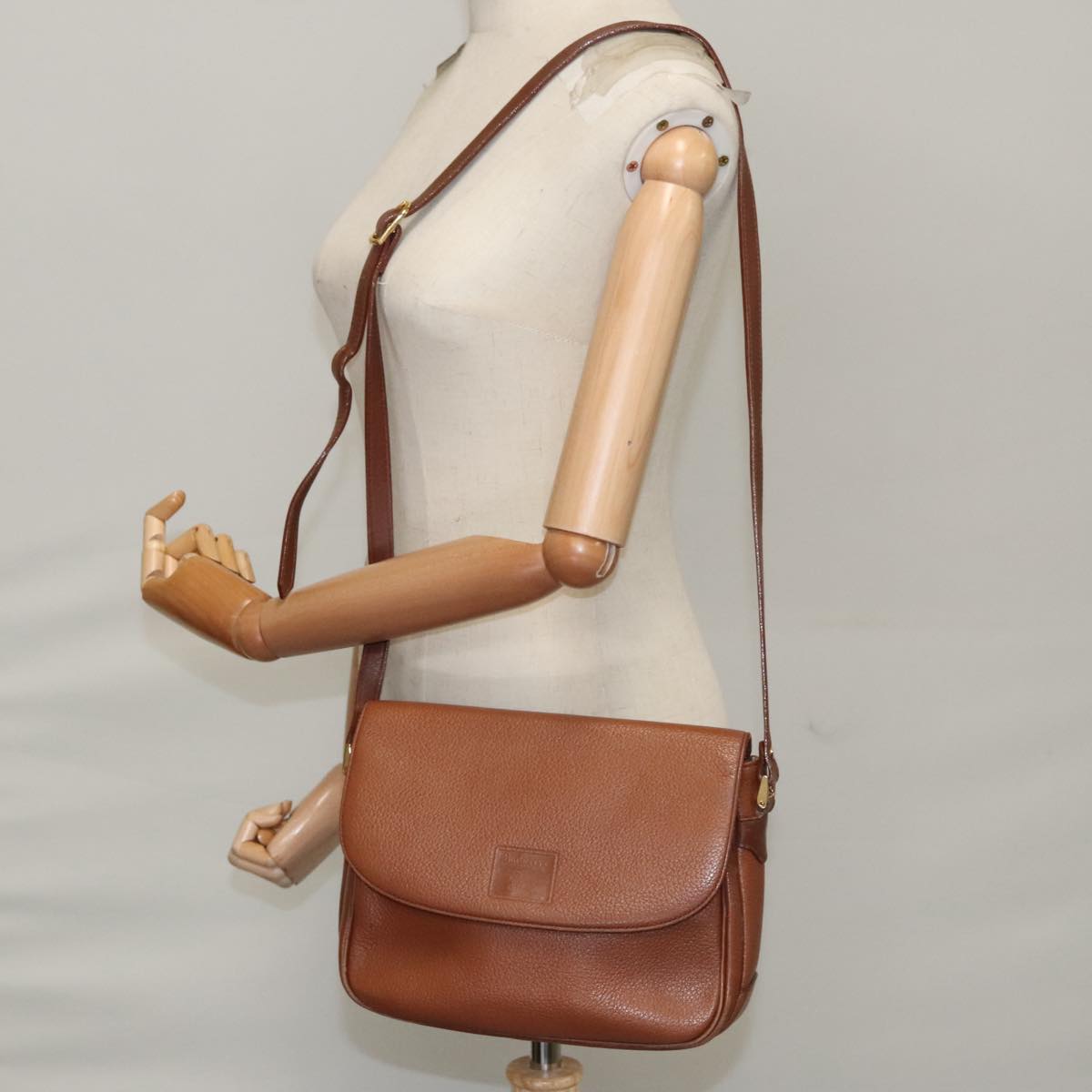 Burberrys Shoulder Bag Leather Brown Auth ep6981