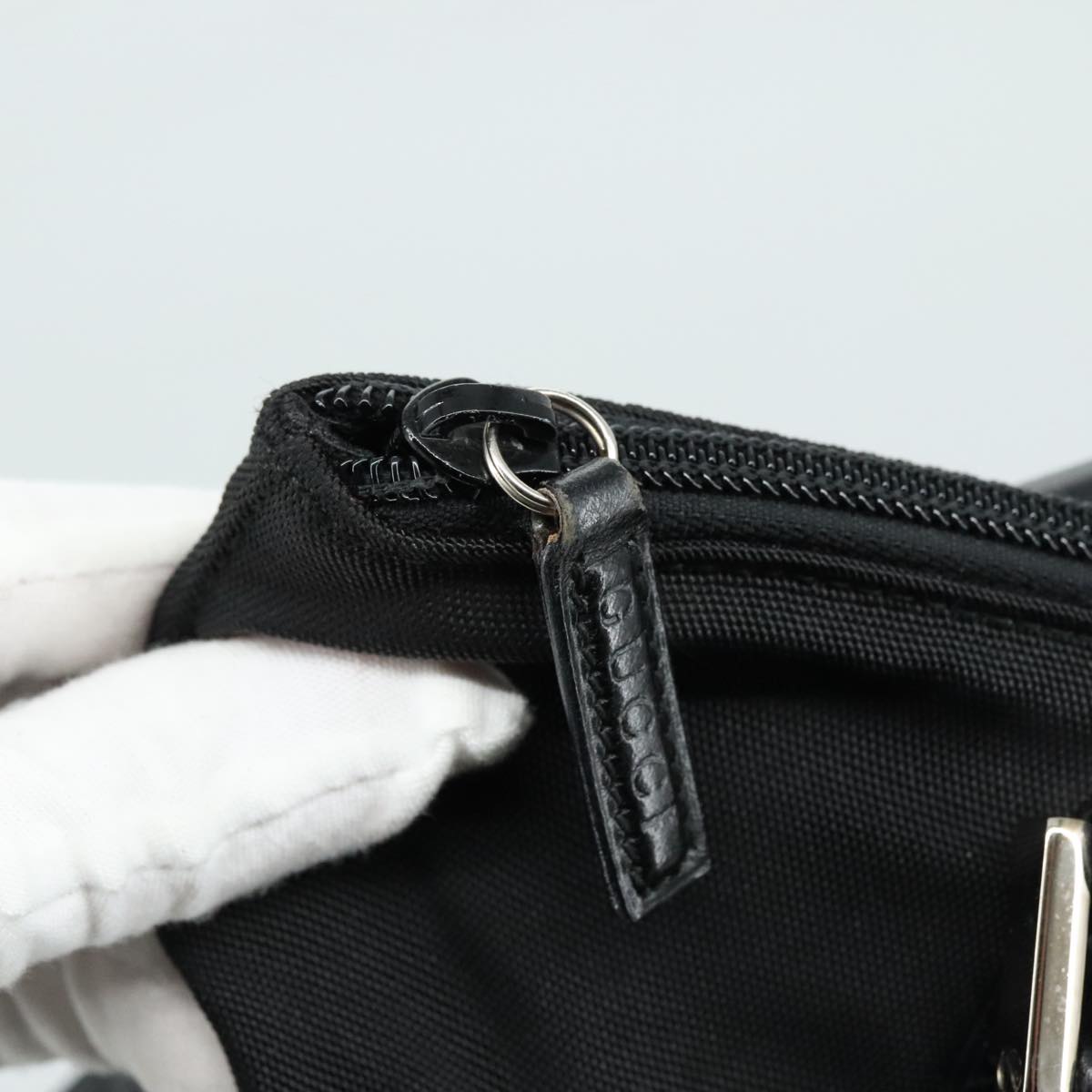 GUCCI Tote Bag Nylon Black Silver 000 1705 0571 Auth ep6991