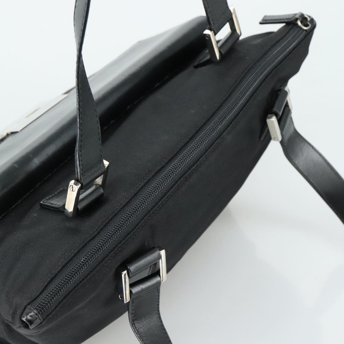 GUCCI Tote Bag Nylon Black Silver 000 1705 0571 Auth ep6991