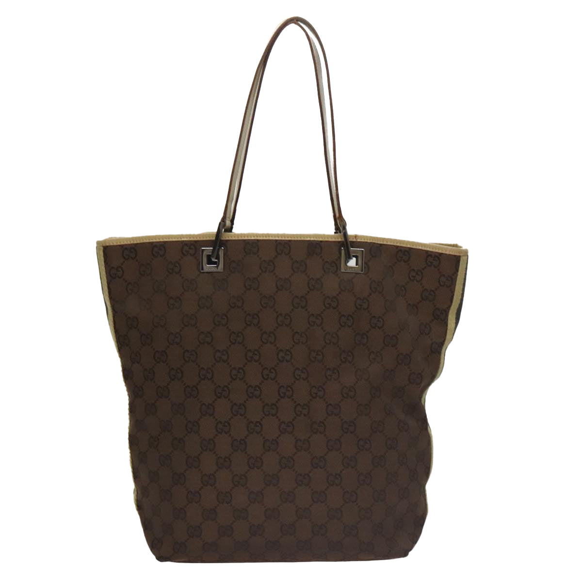 GUCCI GG Canvas Sherry Line Tote Bag Brown 31243 Auth ep7003