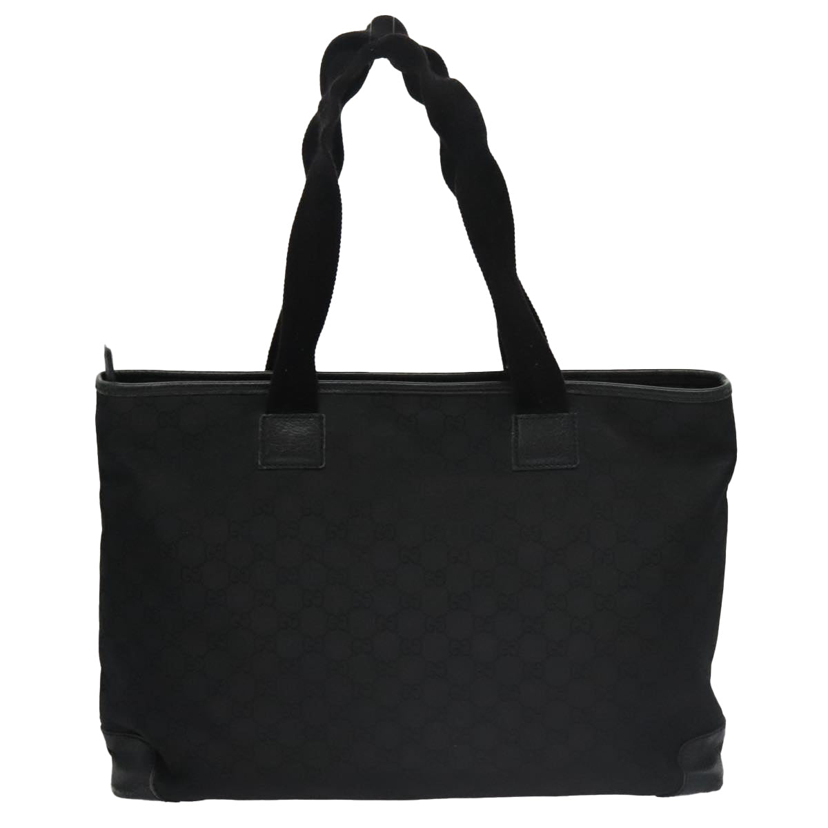 GUCCI GG Canvas Tote Bag Outlet Black Silver 180449 Auth ep7007