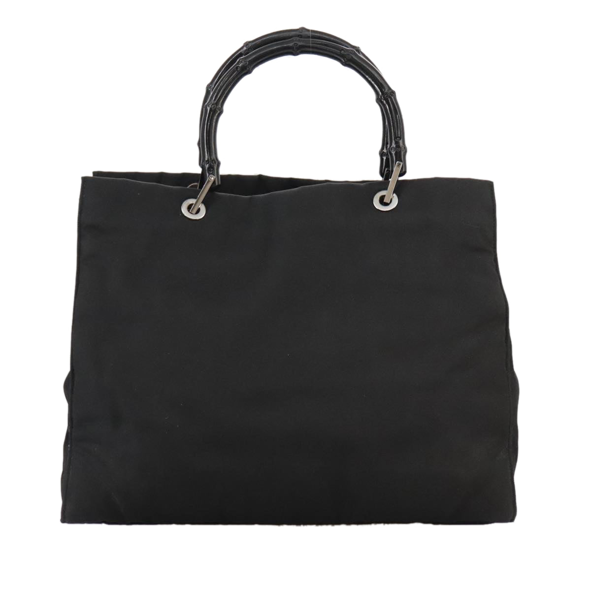 GUCCI Bamboo Hand Bag Nylon Black 002 1010 3444 Auth ep7044