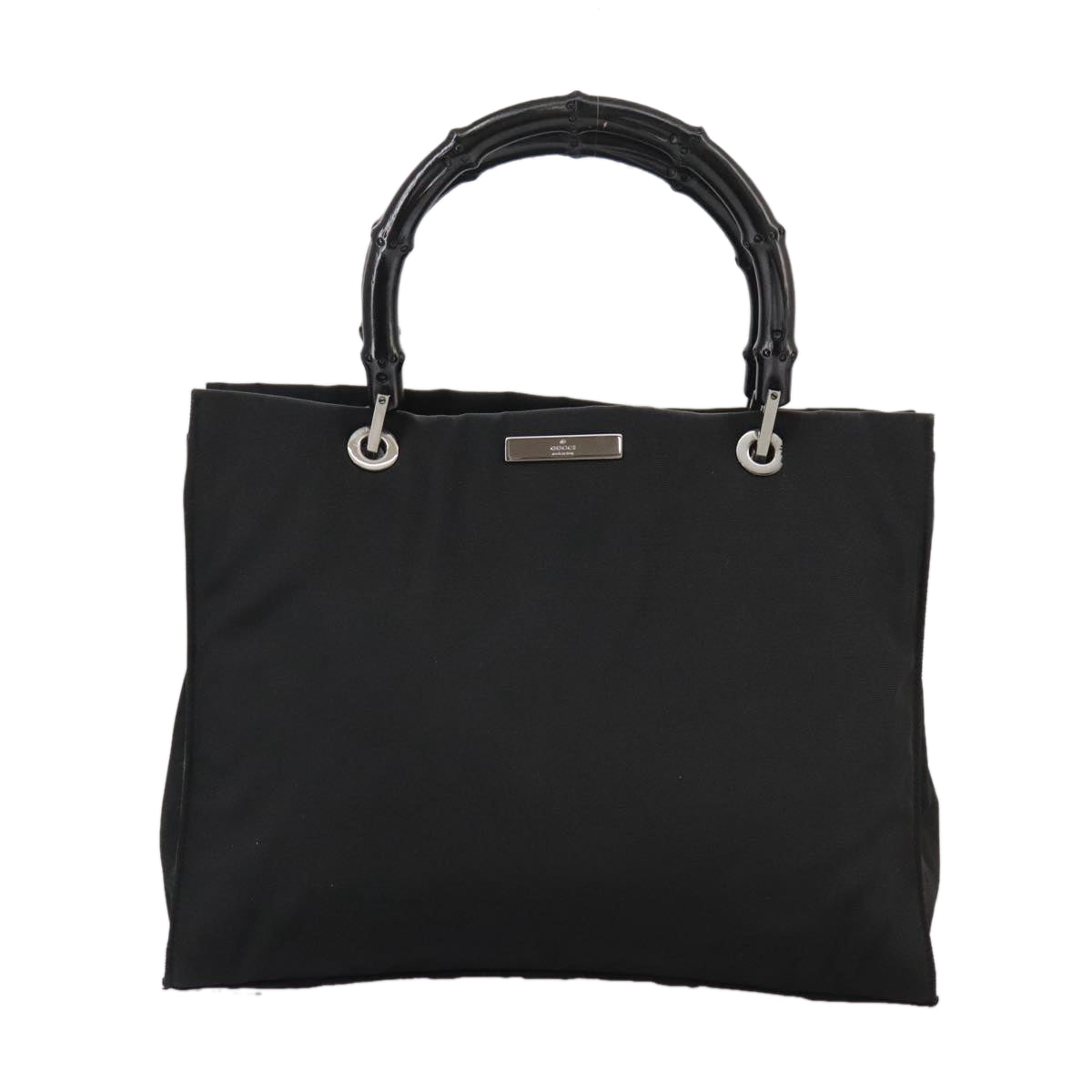GUCCI Bamboo Hand Bag Nylon Black 002 1016 Auth ep7046