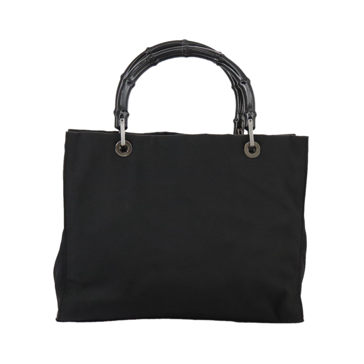 GUCCI Bamboo Hand Bag Nylon Black 002 1016 Auth ep7046