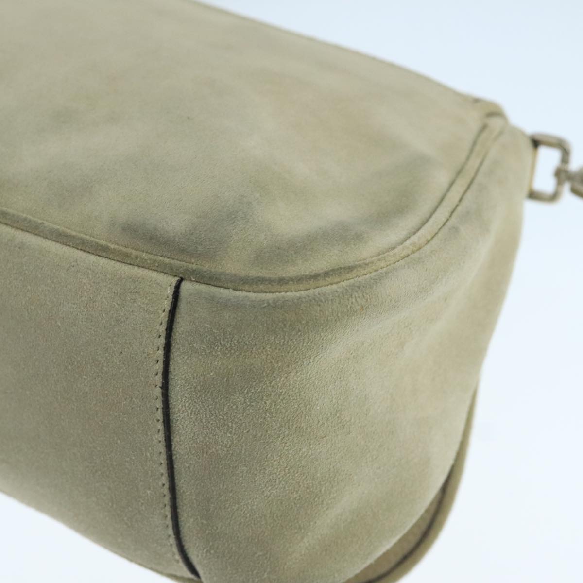 PRADA Shoulder Bag Suede Beige Auth ep7061