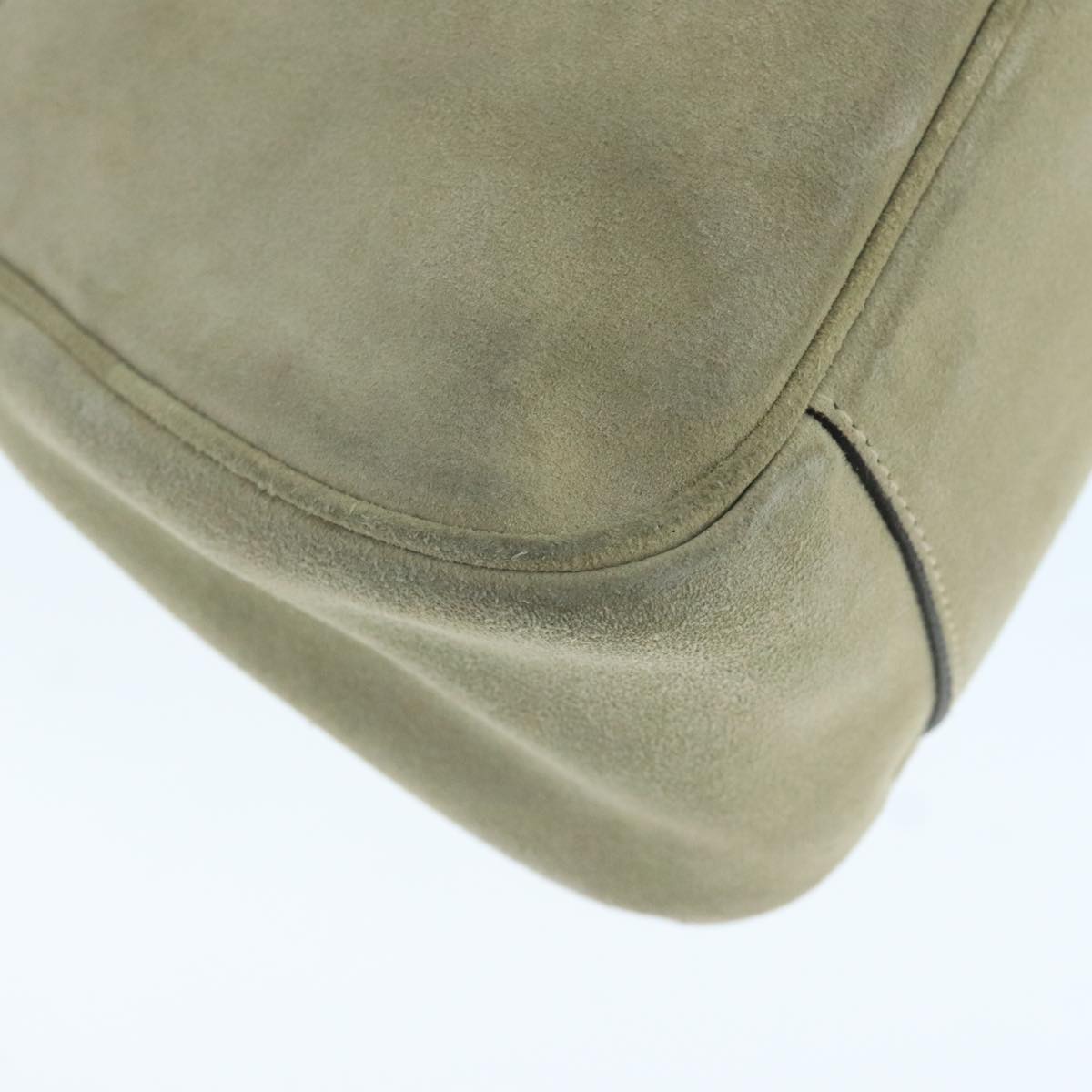 PRADA Shoulder Bag Suede Beige Auth ep7061