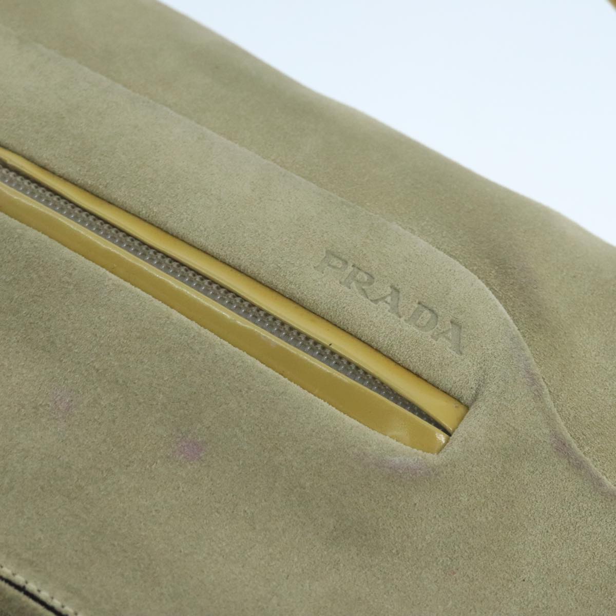 PRADA Shoulder Bag Suede Beige Auth ep7061