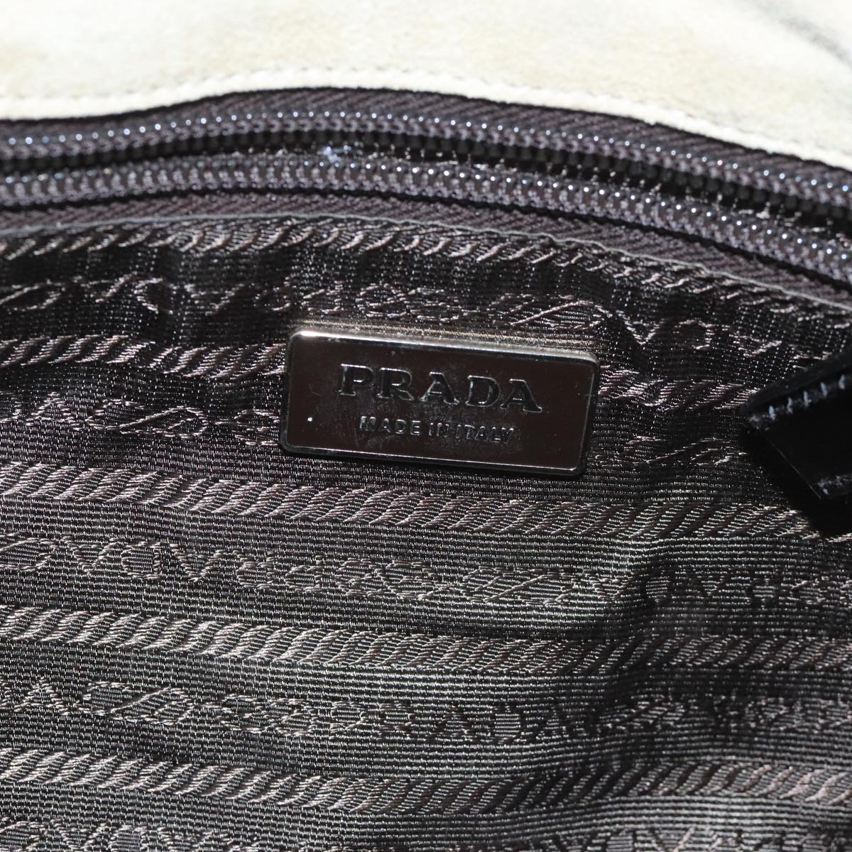 PRADA Shoulder Bag Suede Beige Auth ep7061