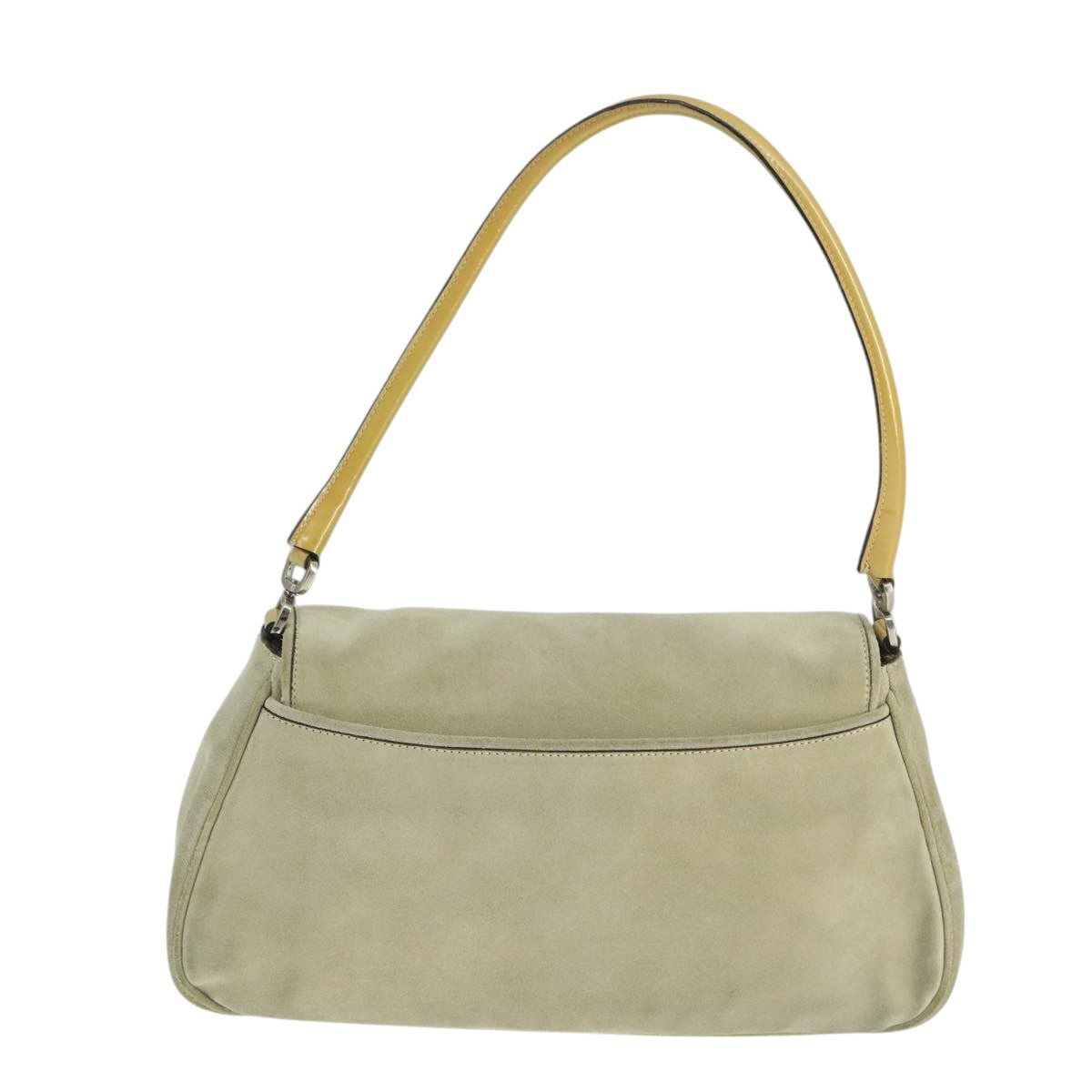 PRADA Shoulder Bag Suede Beige Auth ep7061