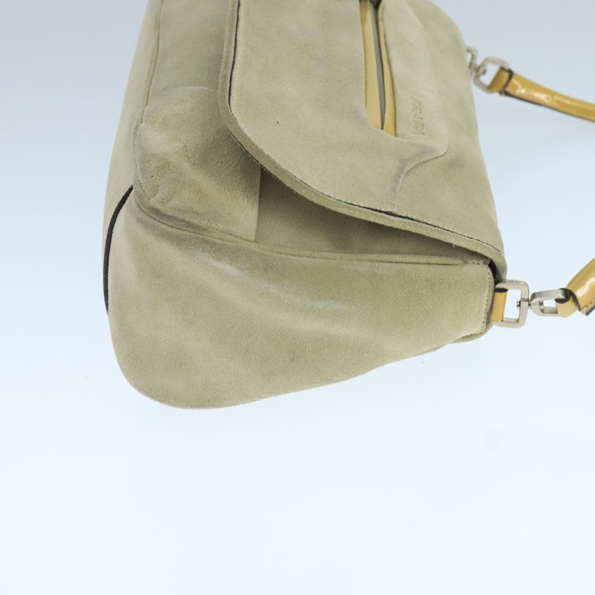 PRADA Shoulder Bag Suede Beige Auth ep7061