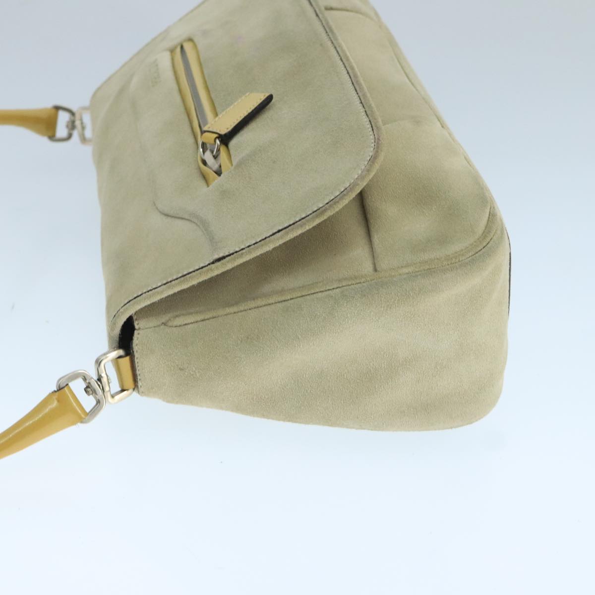 PRADA Shoulder Bag Suede Beige Auth ep7061
