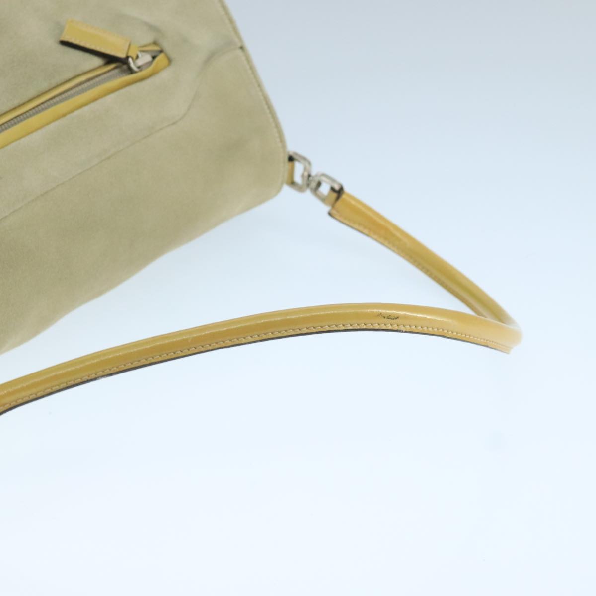 PRADA Shoulder Bag Suede Beige Auth ep7061