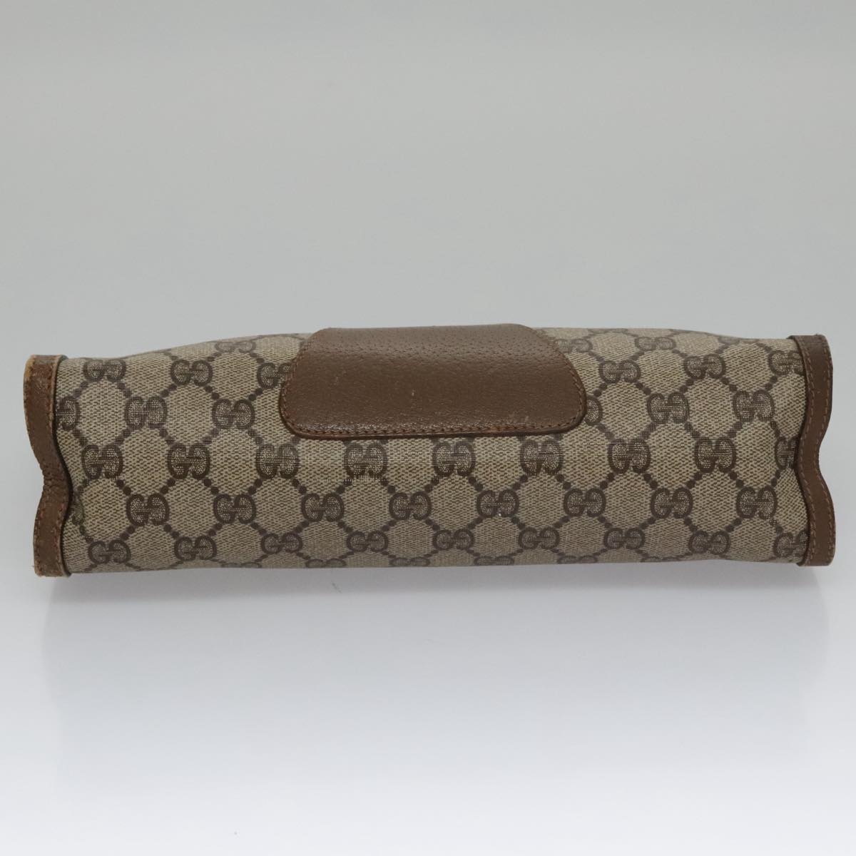 GUCCI GG Supreme Web Sherry Line Clutch Bag PVC Beige Red 89 01 033 Auth ep7068