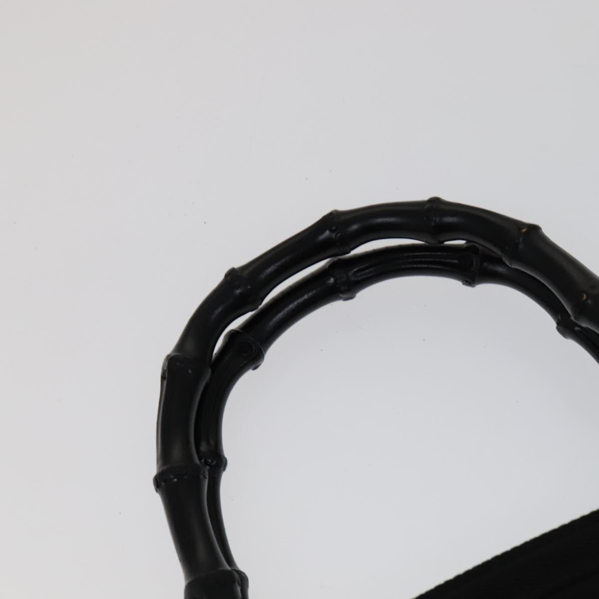 GUCCI Bamboo Hand Bag Nylon 2way Black 000 1705 0588 Auth ep7106