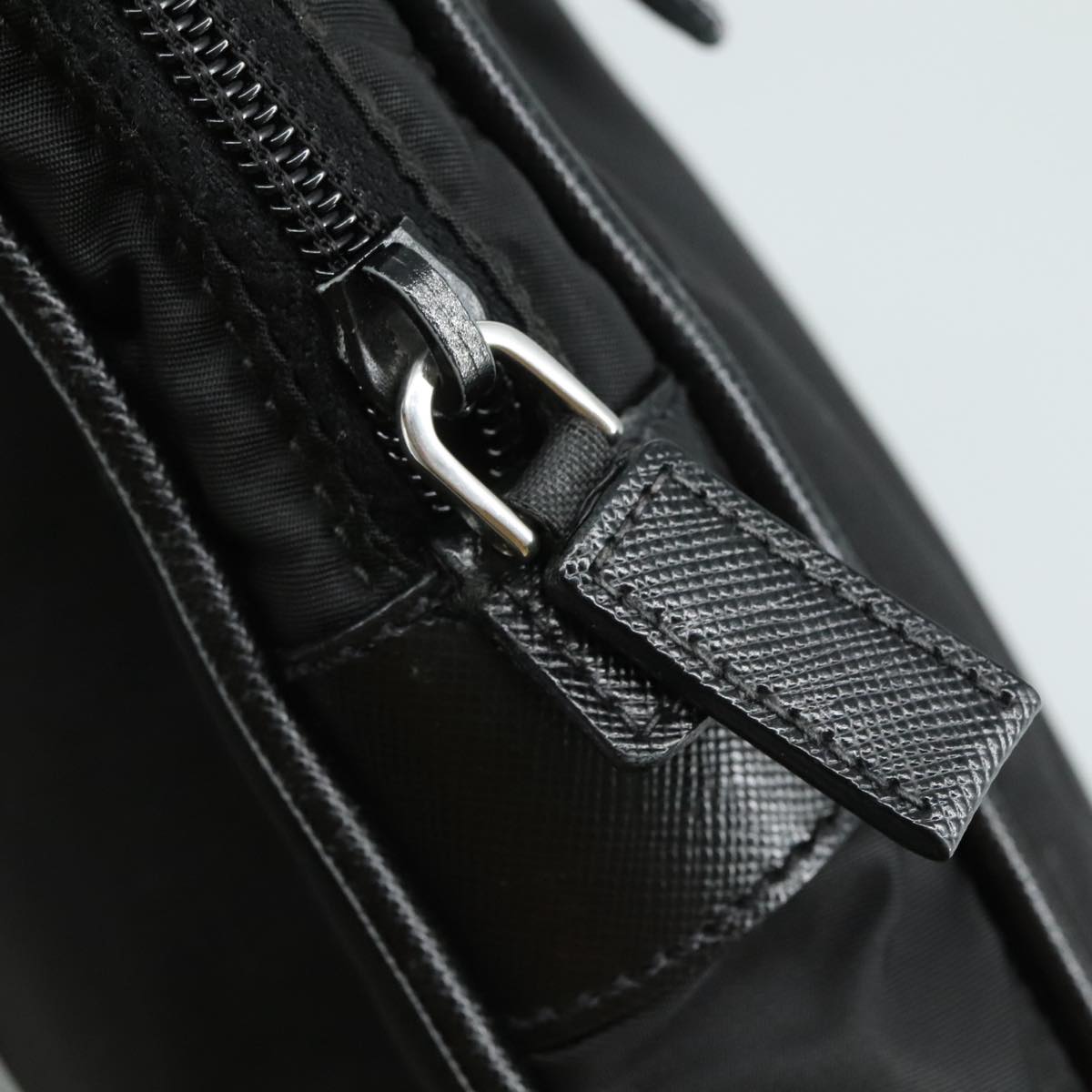 PRADA Shoulder Bag Nylon Black Silver Auth ep7117