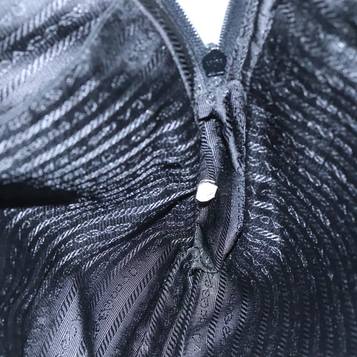 PRADA Shoulder Bag Nylon Black Silver Auth ep7117