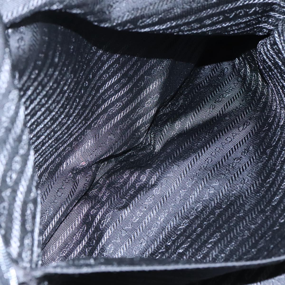 PRADA Shoulder Bag Nylon Black Silver Auth ep7117