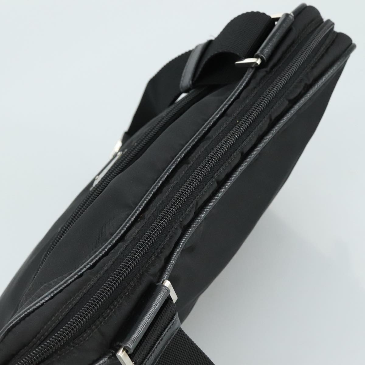PRADA Shoulder Bag Nylon Black Silver Auth ep7117