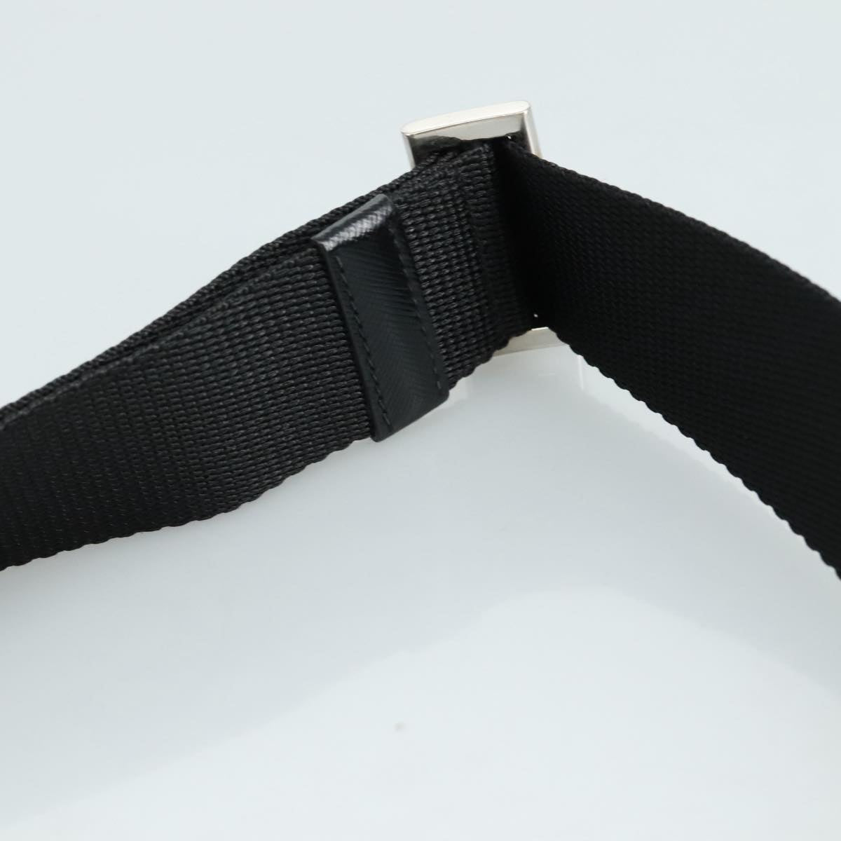 PRADA Shoulder Bag Nylon Black Silver Auth ep7117