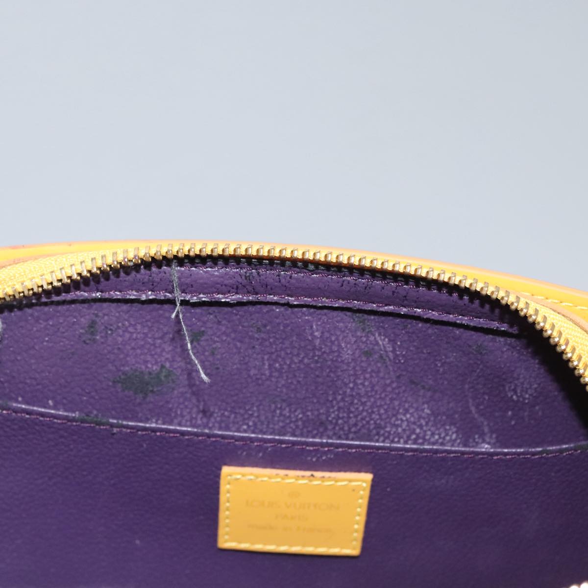 LOUIS VUITTON Epi Dauphine MM Pouch Tassili Yellow LV Auth ep7183