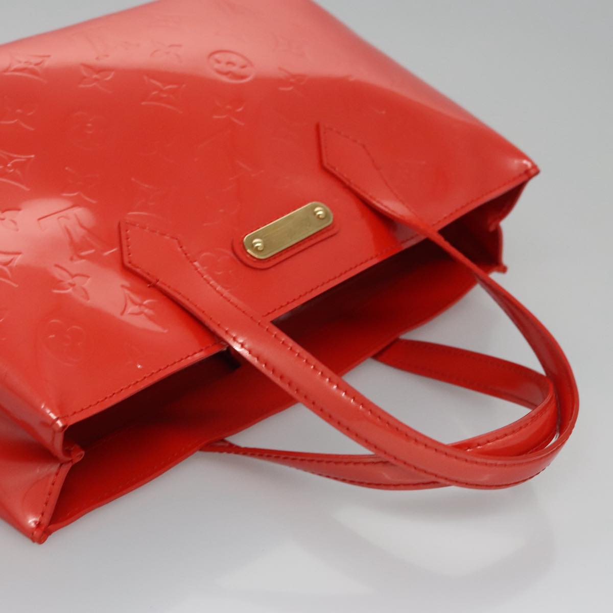 LOUIS VUITTON Monogram Vernis Wilshire PM Hand Bag Orenge M93644 LV Auth ep7188