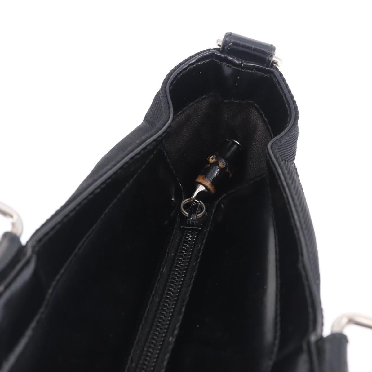GUCCI Bamboo Hand Bag Nylon 2way Black Auth ep7254