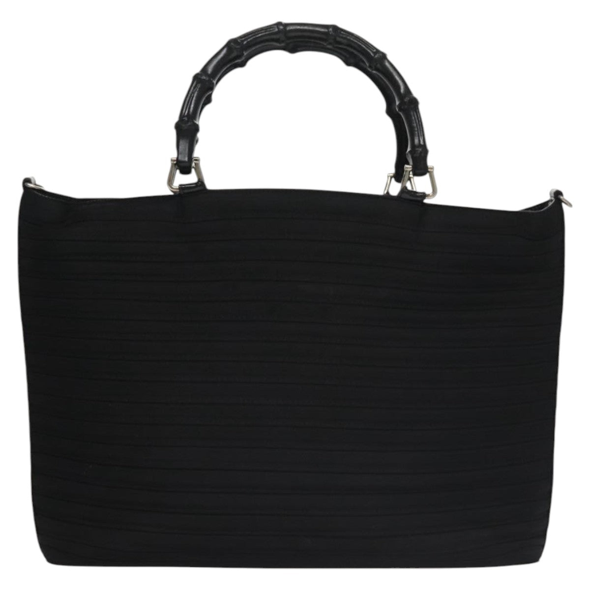 GUCCI Bamboo Hand Bag Nylon 2way Black Auth ep7254