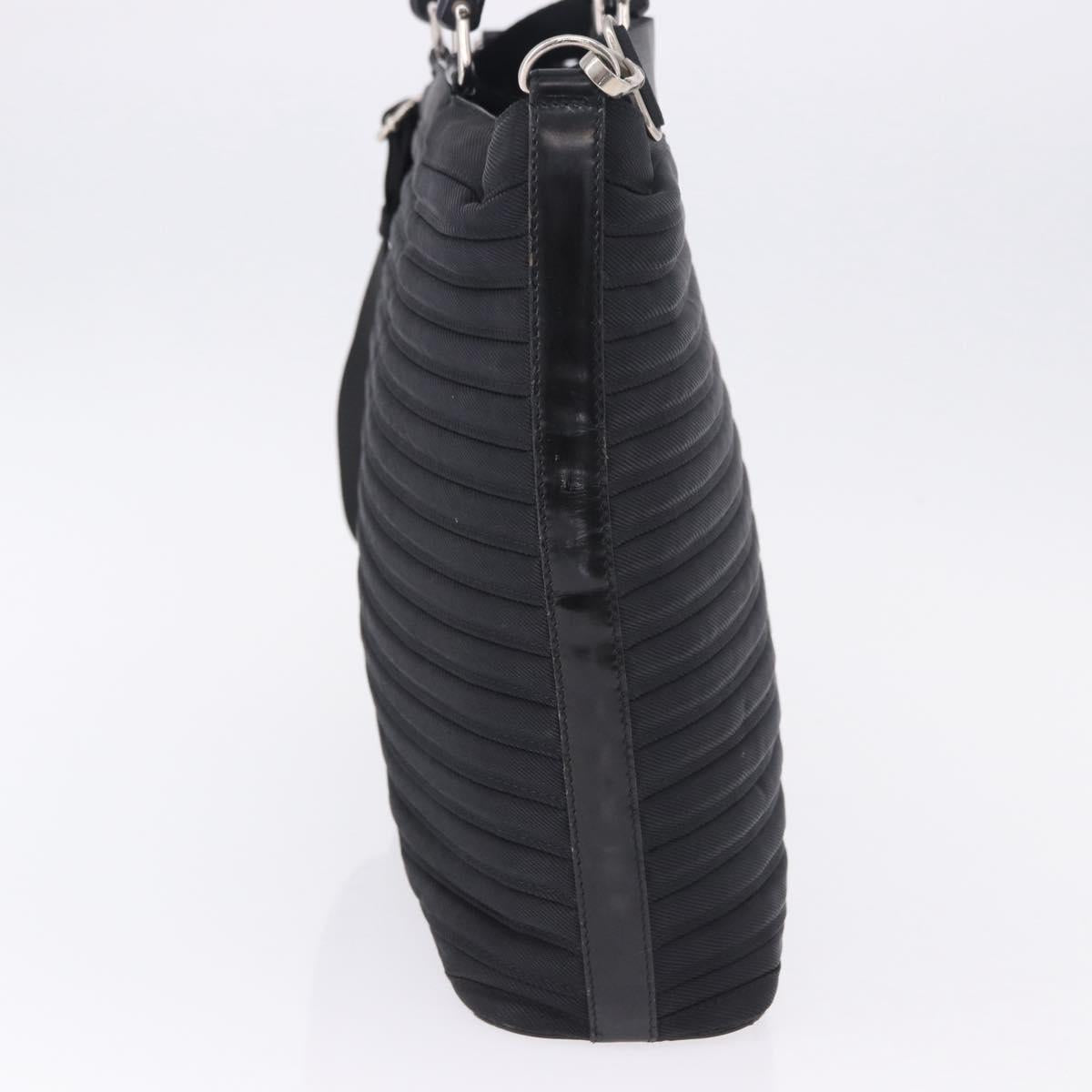 GUCCI Bamboo Hand Bag Nylon 2way Black Auth ep7254
