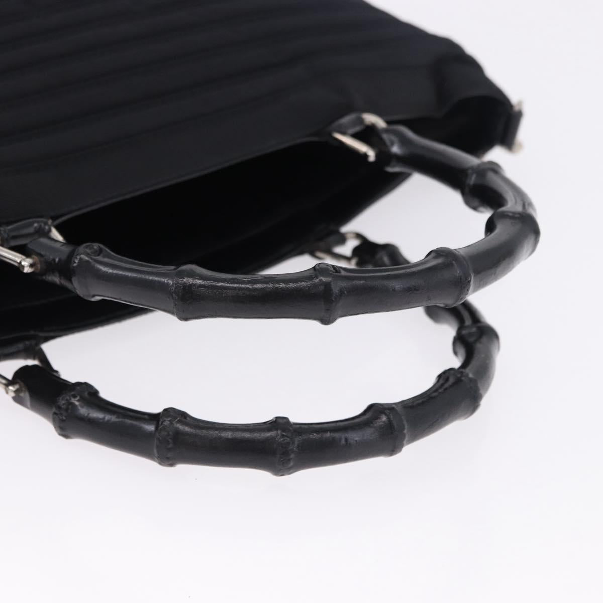 GUCCI Bamboo Hand Bag Nylon 2way Black Auth ep7254
