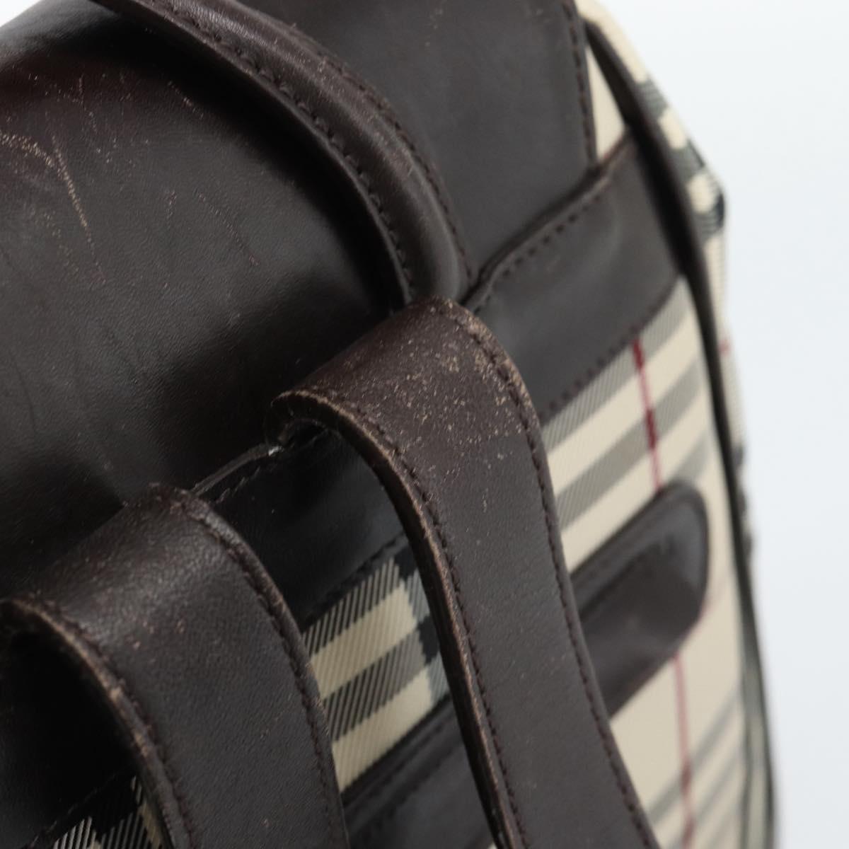 BURBERRY Nova Check Backpack Canvas Beige Brown Auth ep7277